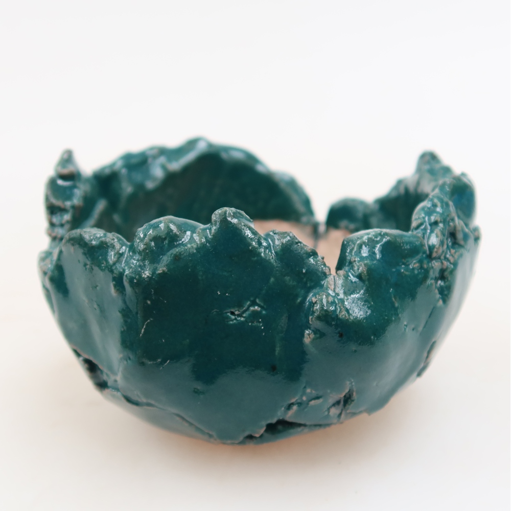 Keramisch Schelp 9 x 8,5 x 6 cm , kleur groen