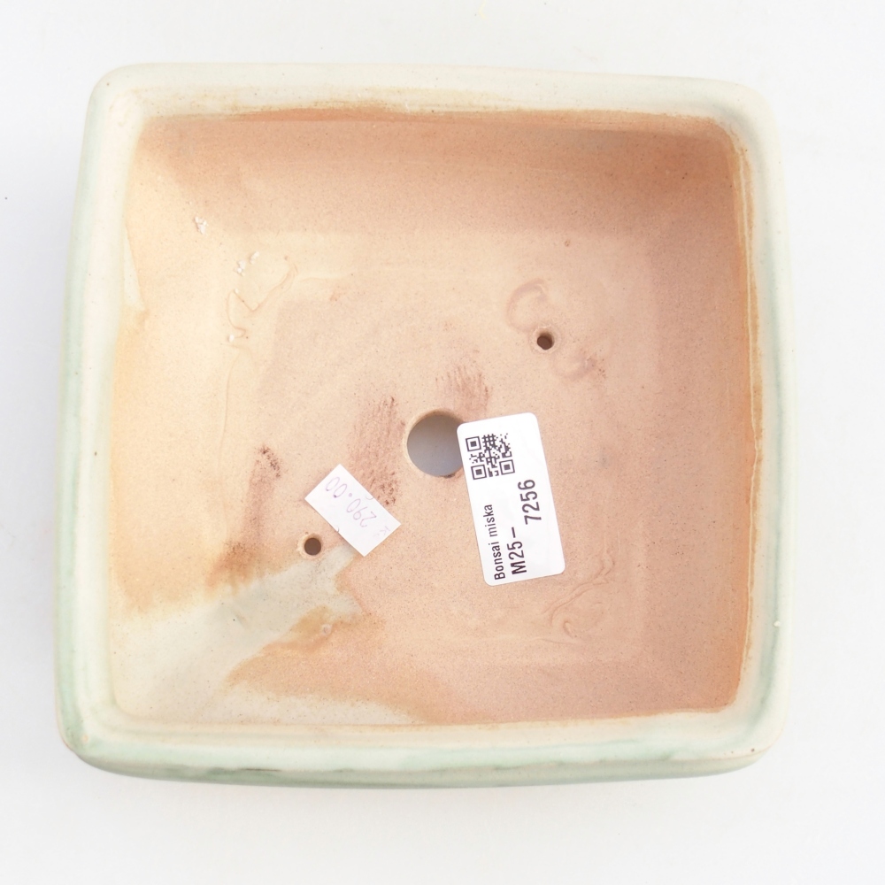 Bonsaischaal van keramiek 26 x 26 x 8 cm, kleur rood