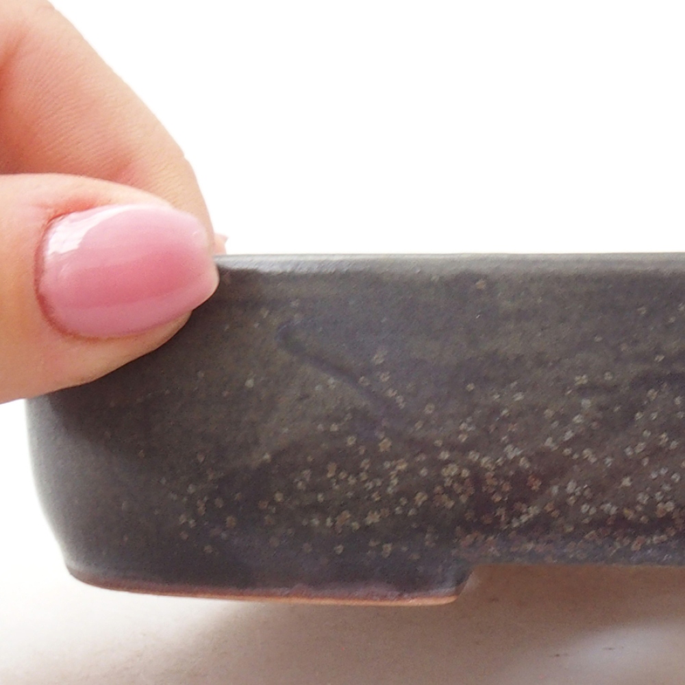 Bonsaischaal van keramiek 16 x 11 x 3,5 cm, grijs