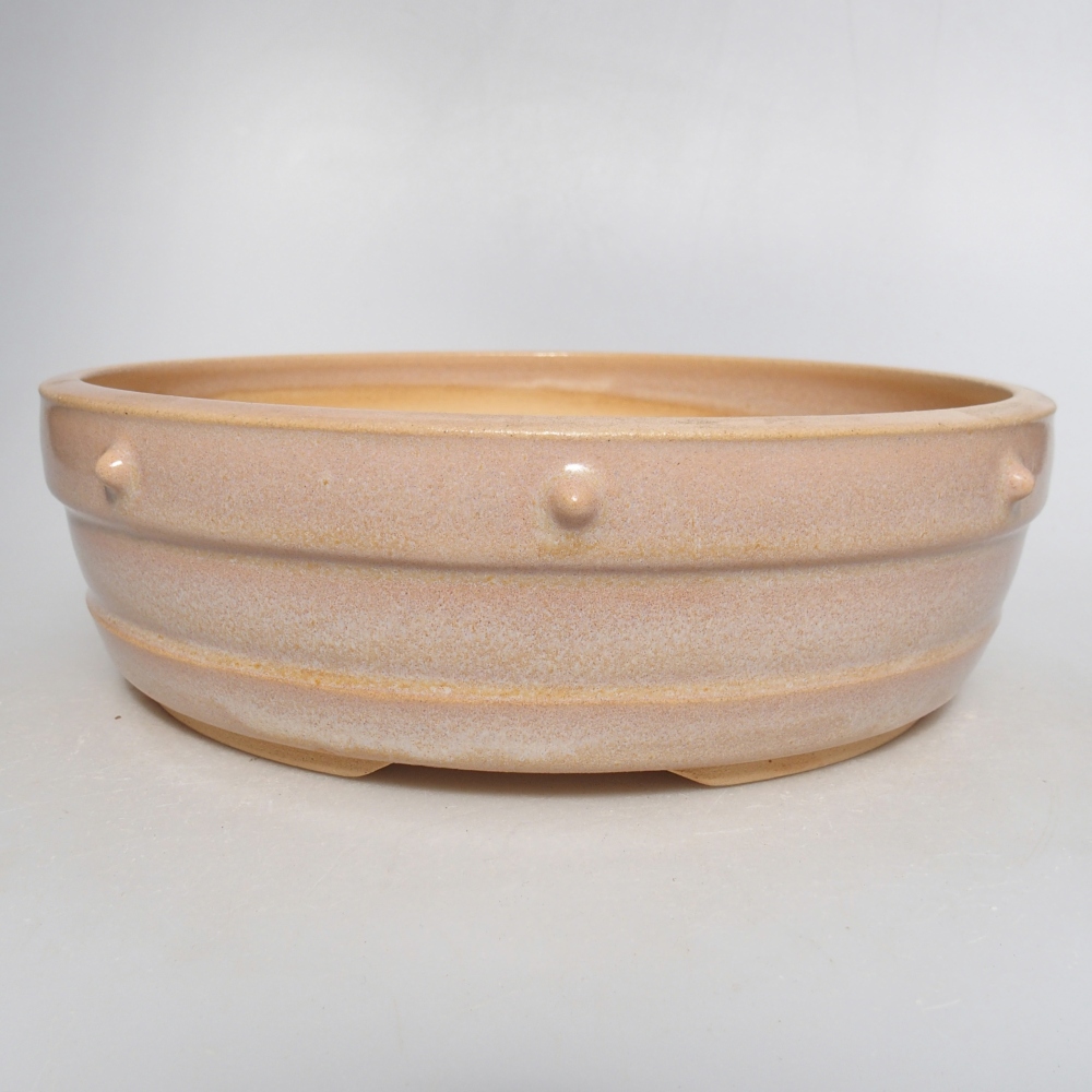 Bonsaischaal van keramiek 22 x 22 x 6,5 cm, roze