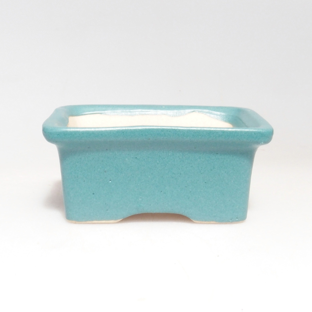 Bonsaischaal van keramiek 6,5 x 5,5 x 4 cm, kleur blauw