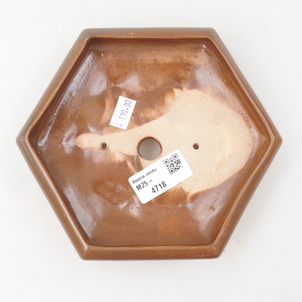 Bonsaischaal van keramiek 17 x 15 x 4 cm, bruin