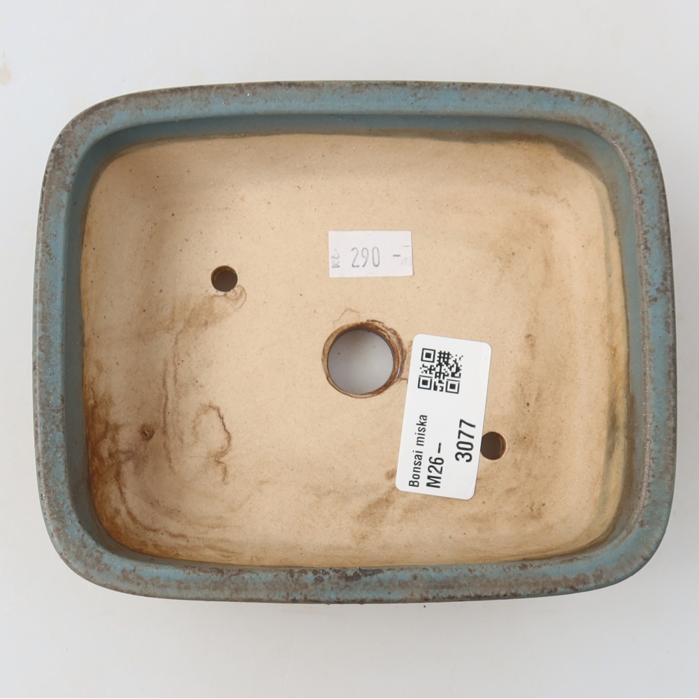 Bonsaischaal van keramiek 14 x 11,5 x 4,5 cm, kleur blauw