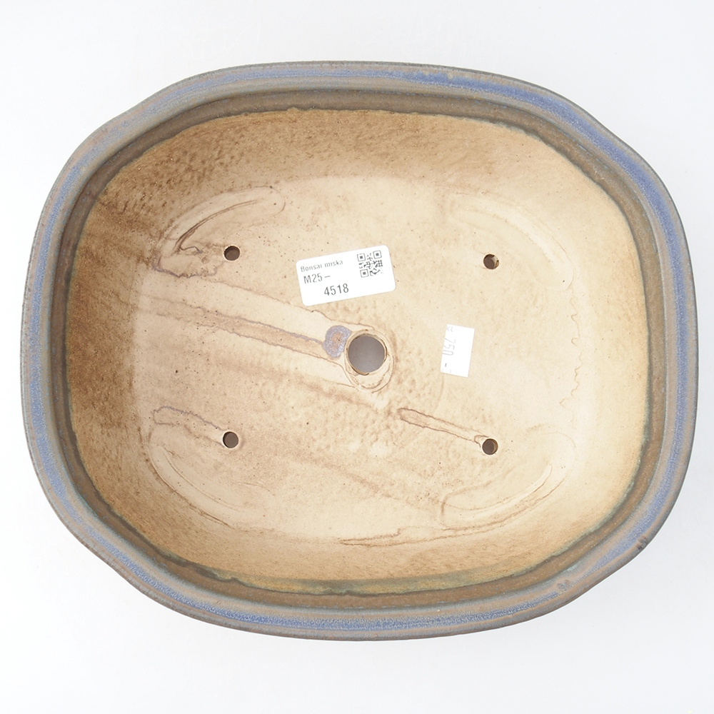 Bonsaischaal van keramiek 24 x 21 x 7,5 cm, kleur blauw