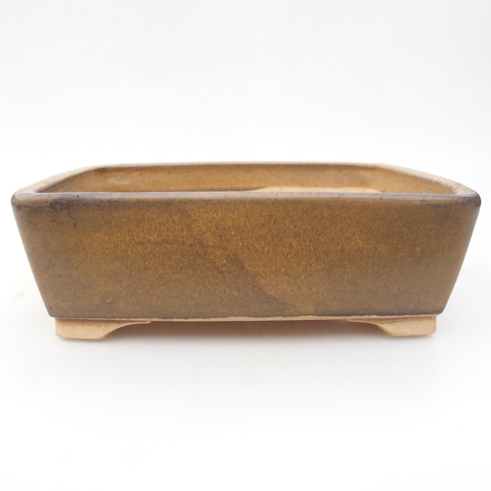 Bonsaischaal van keramiek 15 x 12 x 5 cm, bruin