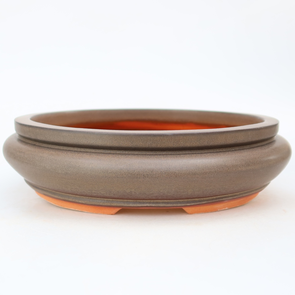 Keramische schaal  23 x 23 x 7 cm, kleur bruin