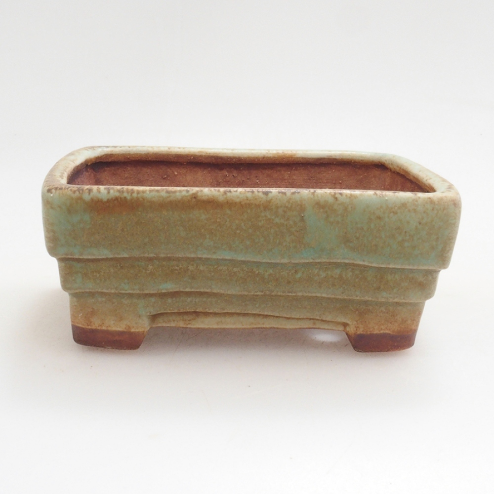 Bonsaischaal van keramiek 10 x 8,5 x 4 cm, bruin