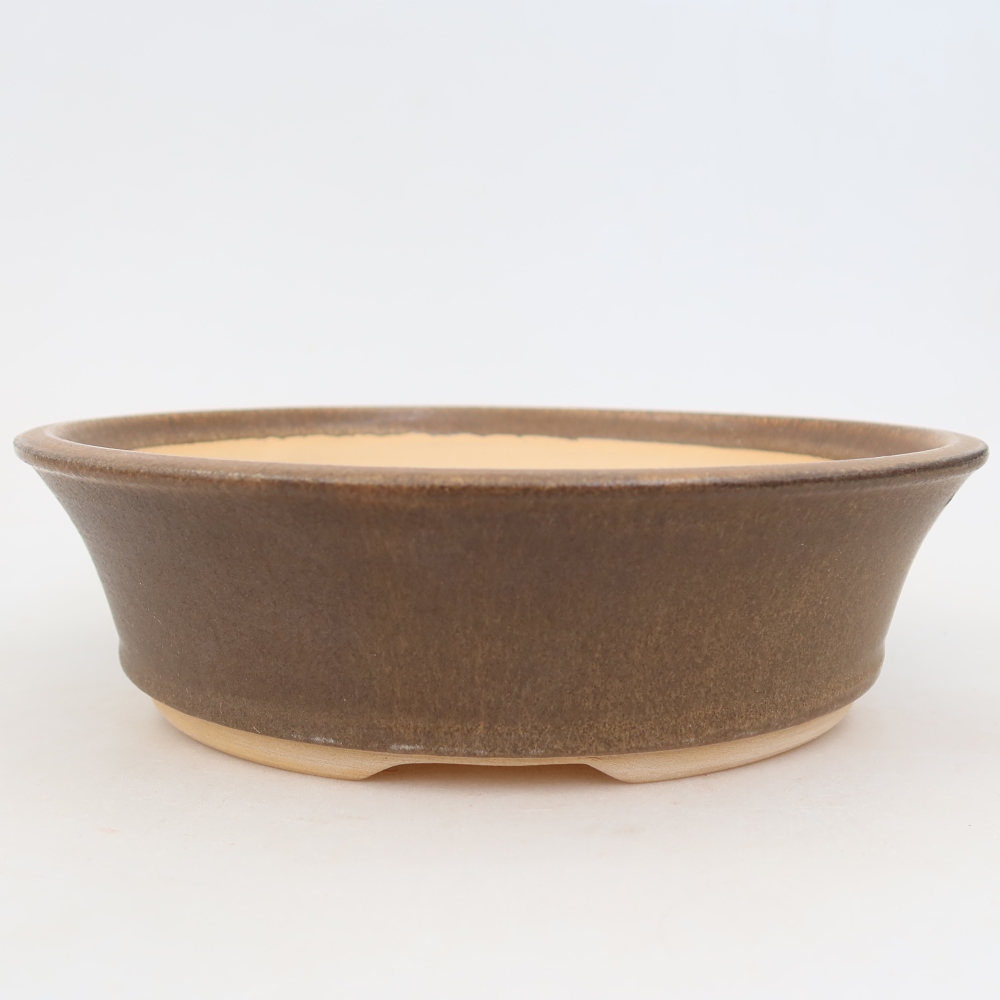 Keramische bonsaipot 24 x 24 x 6,5 cm, kleur bruin