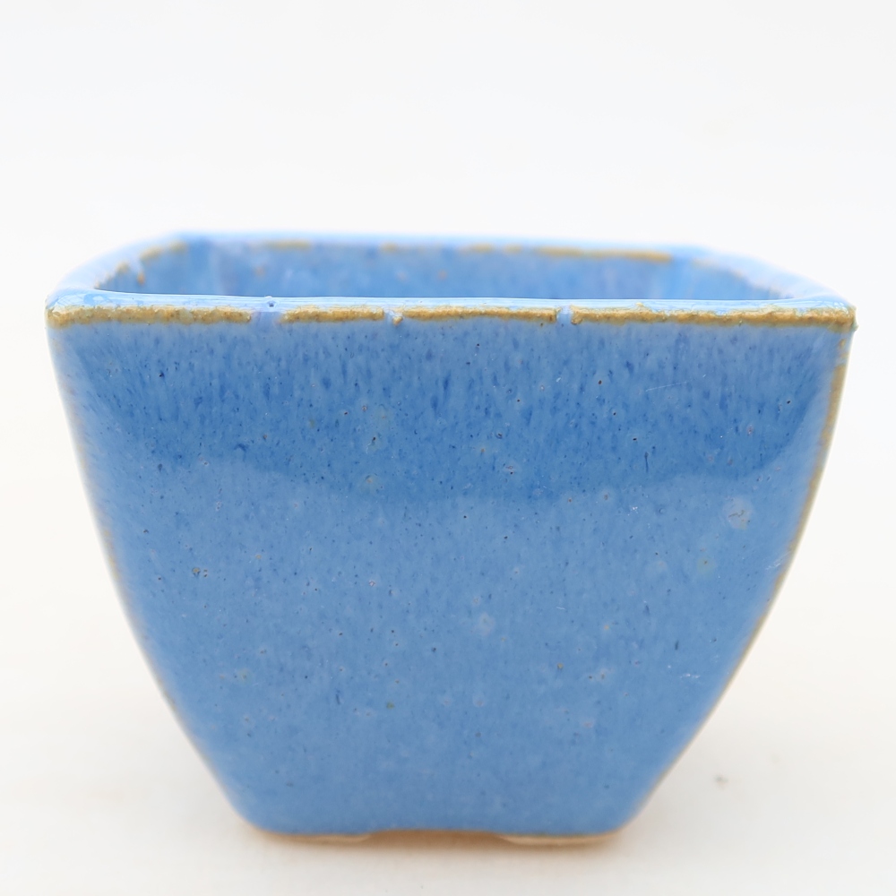 Bonsaischaal van keramiek 5,5 x 5,5 x 4,5 cm, kleur blauw