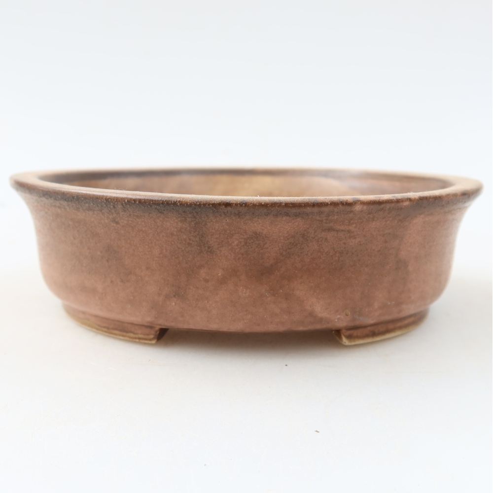 Keramische bonsaischaal 12,5 x 11,5 x 3,5 cm, kleur: roze