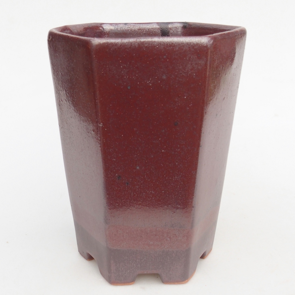 Bonsaischaal van keramiek 12,5 x 11,5 x 16,5 cm, bordeauxrood