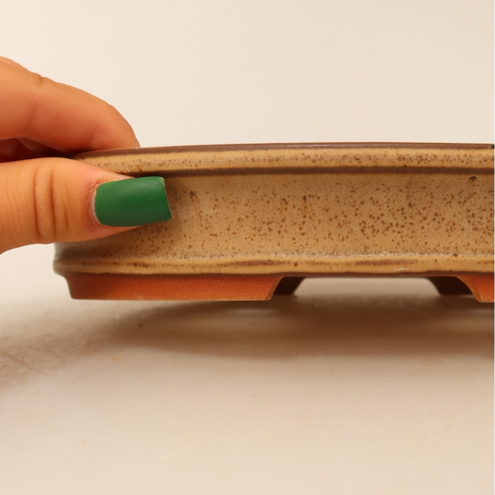 Keramische schaal  21 x 14,5 x 3,5 cm, kleur: beige