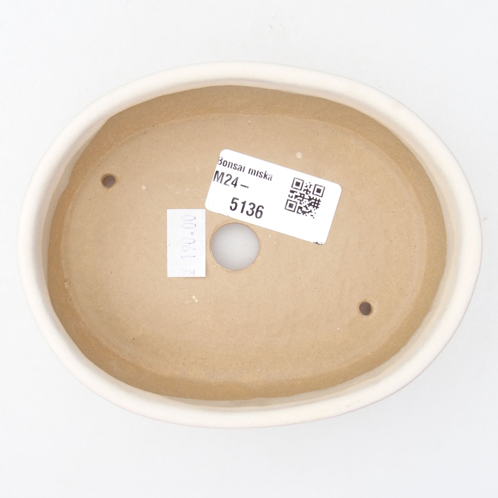 Bonsaischaal van keramiek 12,5 x 10 x 3,5 cm, kleur beige