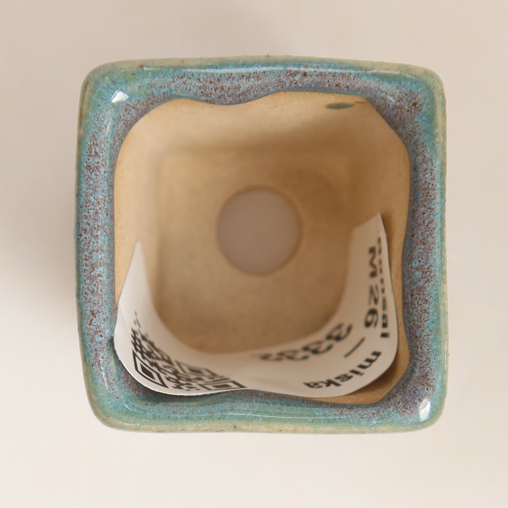 Keramische bonsaipot 3 x 3 x 3,5 cm, kleur grijs