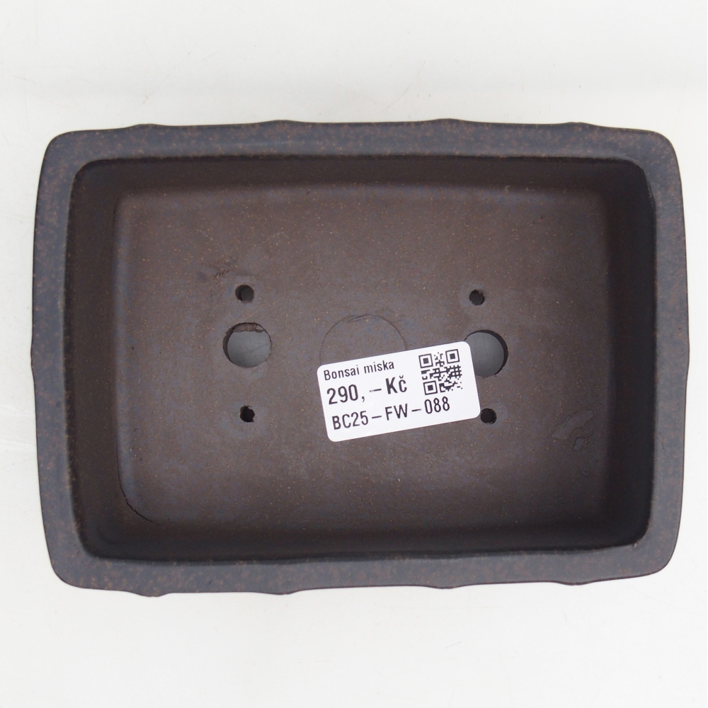 Bonsaischaal van keramiek 15 x 10,5 x 5 cm, kleur okerbruin