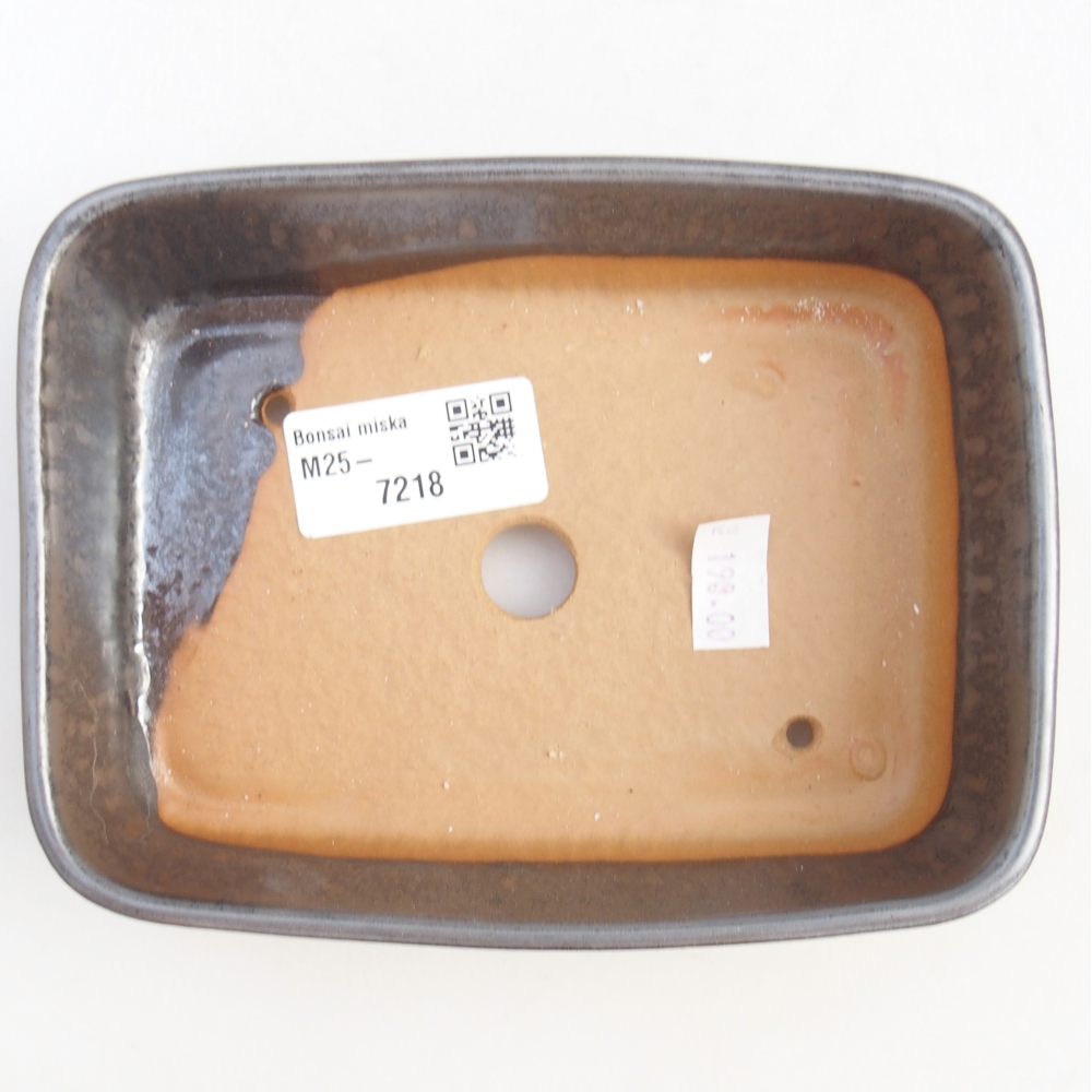 Bonsaischaal van keramiek 26 x 26 x 8 cm, kleur rood