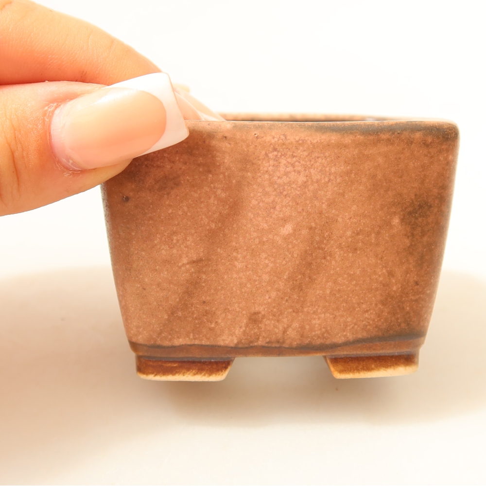 Keramische bonsaipot 6,5 x 6,5 x 4,5 cm, kleur roze
