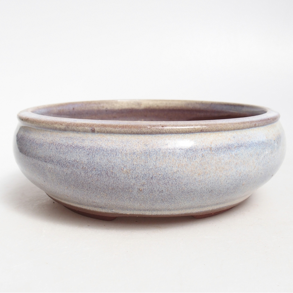 Bonsaischaal van keramiek 16 x 16 x 5,5 cm, kleur blauw