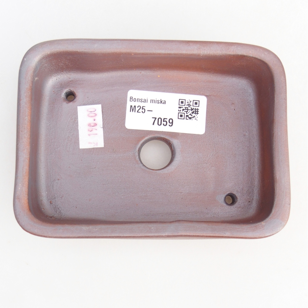 Bonsaischaal van keramiek 26 x 26 x 8 cm, kleur rood