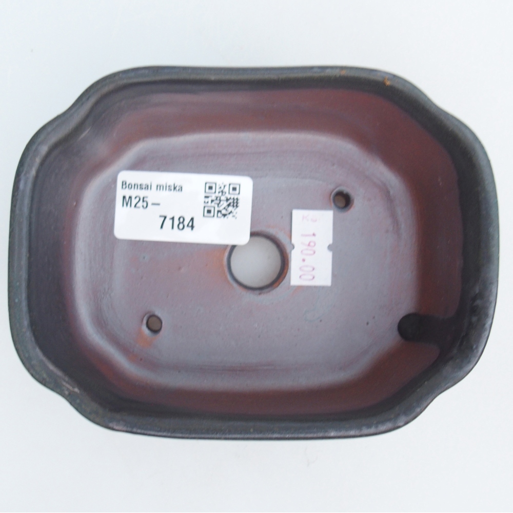Bonsaischaal van keramiek 26 x 26 x 8 cm, kleur rood