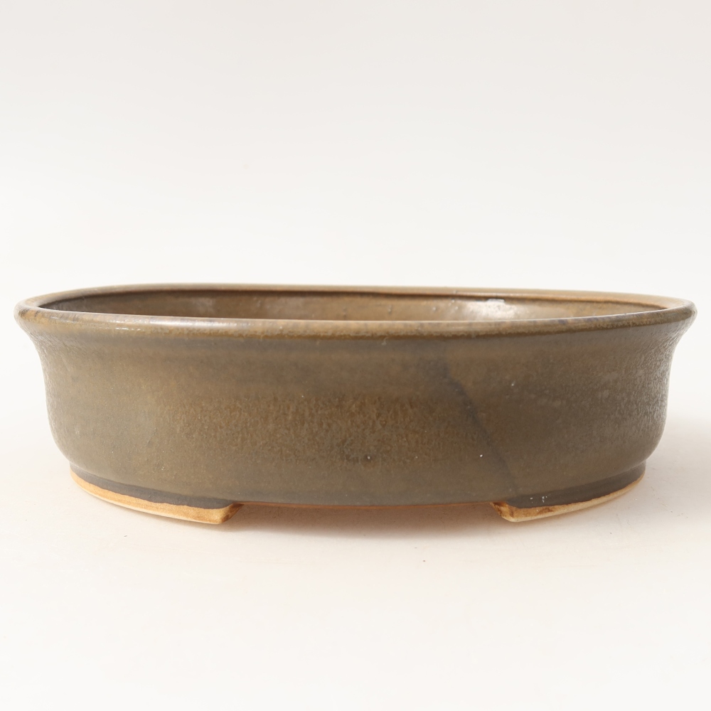 Bonsaischaal van keramiek 17,5 x 16 x 4,5 cm, bruin