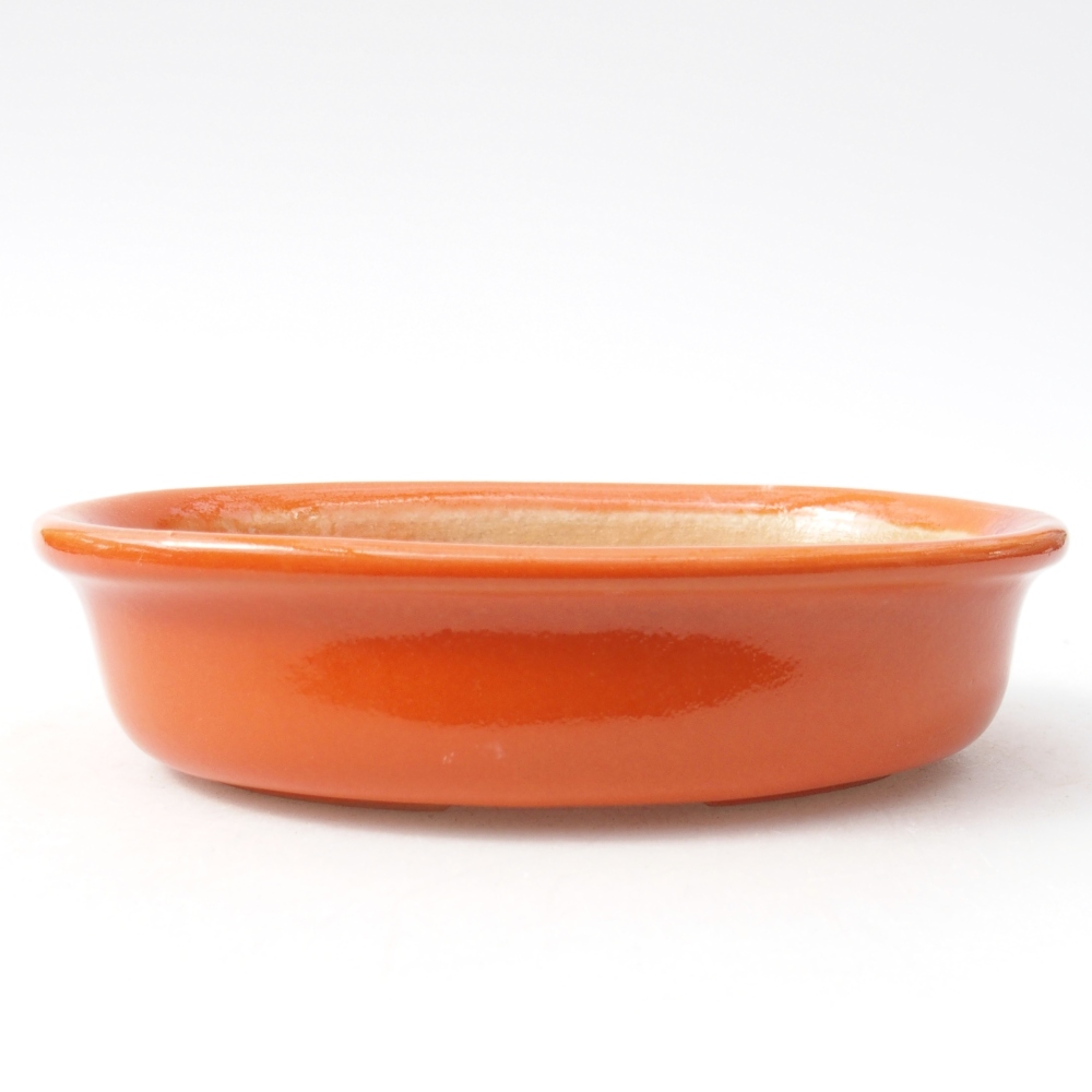 Bonsaischaal van keramiek 14,5 x 10,5 x 3,5 cm, oranje
