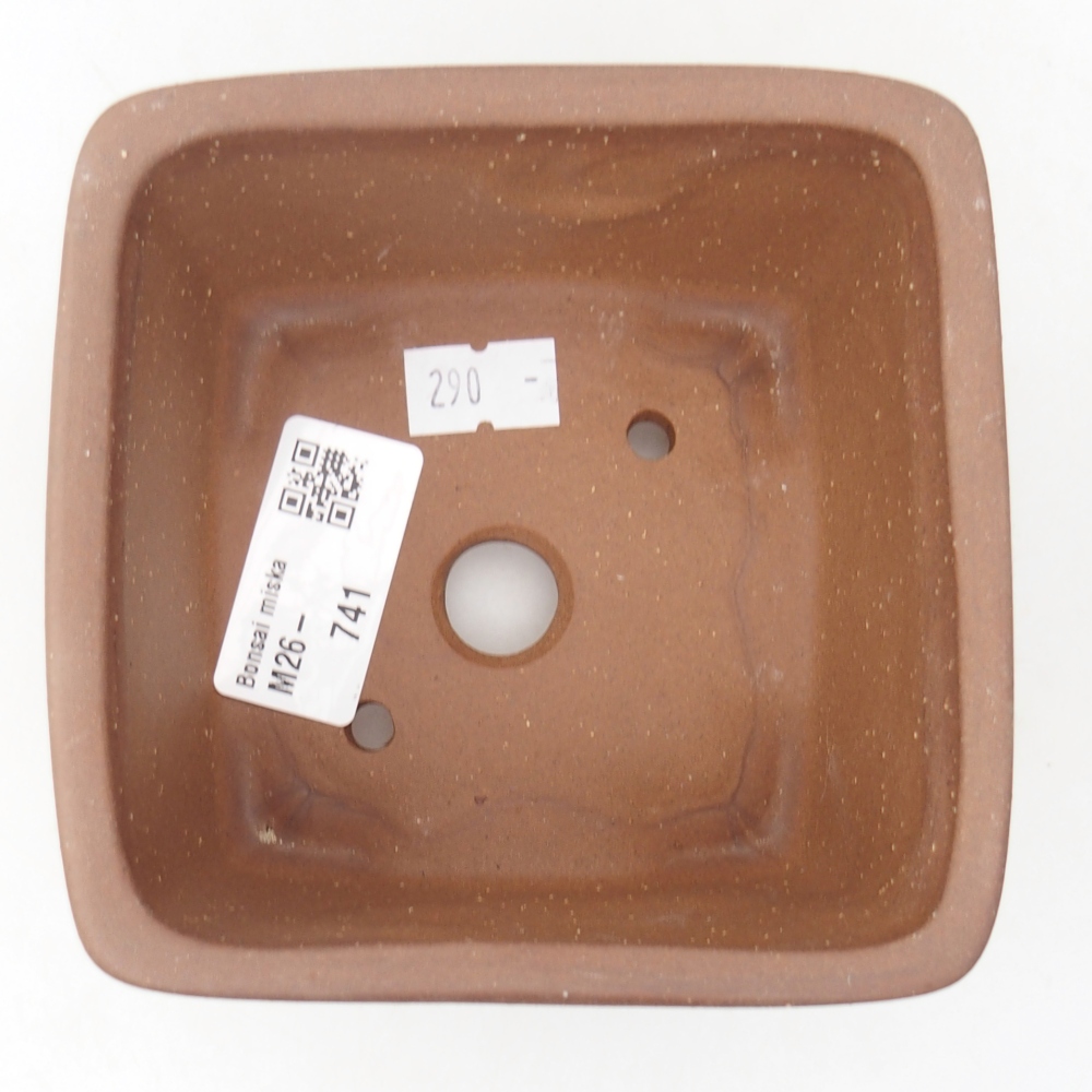 Bonsaischaal van keramiek 11 x 11 x 7 cm, bruin