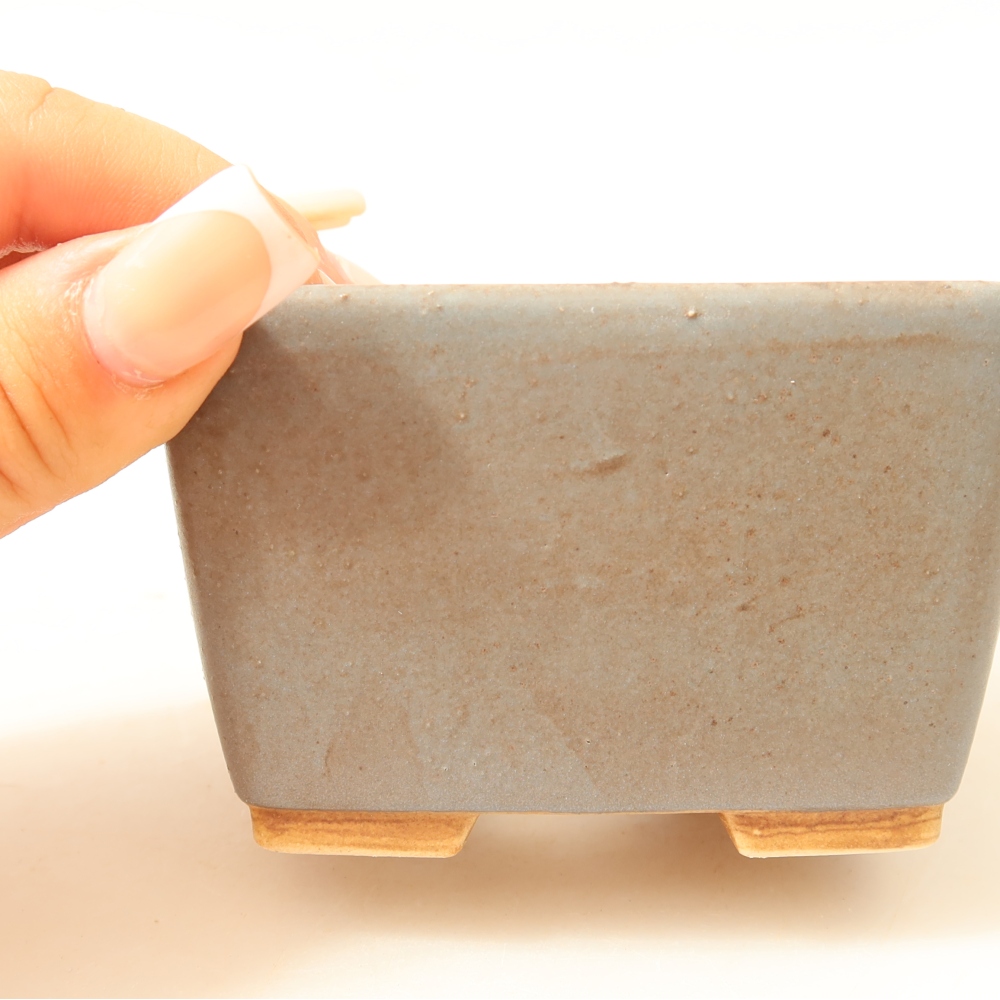 Bonsaischaal van keramiek 8,5 x 8,5 x 5,5 cm, kleur blauw