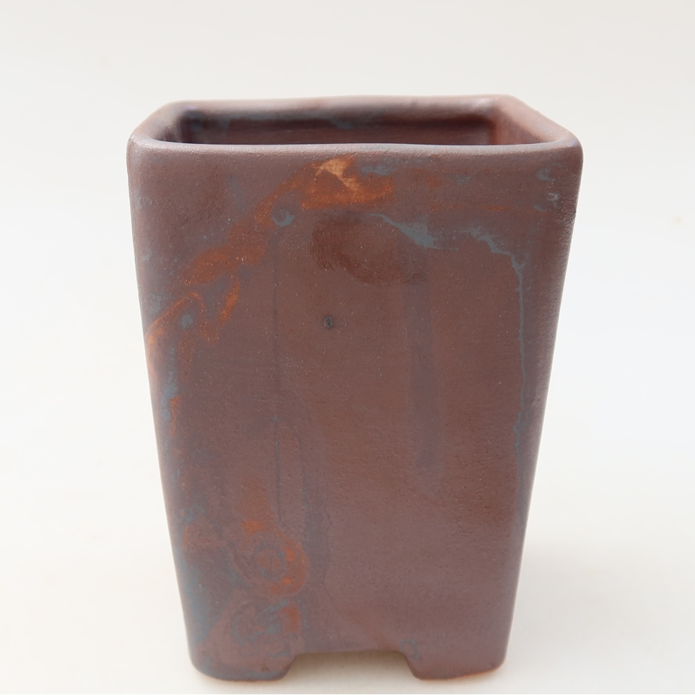 Keramische bonsaipot 7,5 x 7,5 x 10,5 cm, metaalachtige kleur