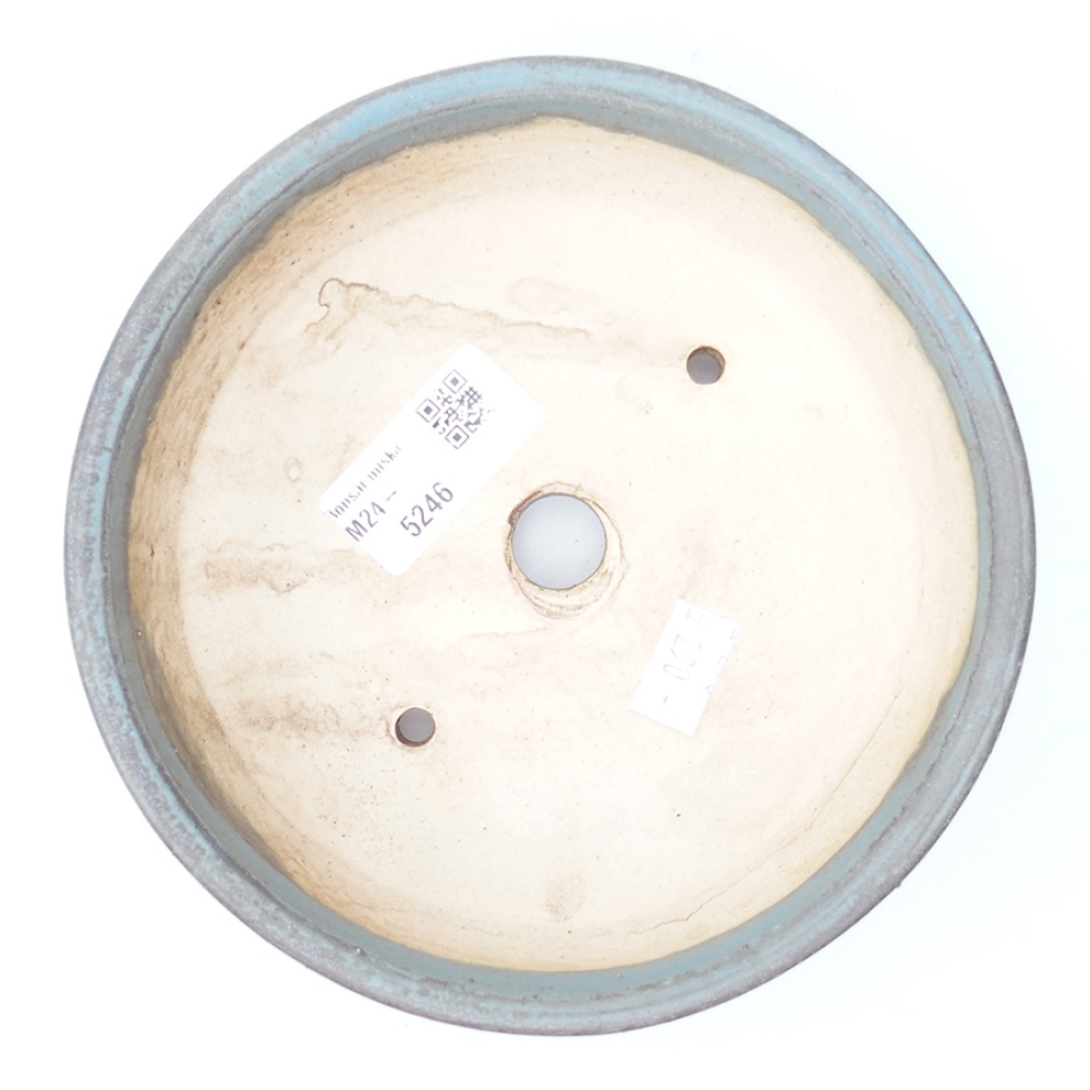 Bonsaischaal van keramiek 15 x 15 x 5 cm, kleur blauw