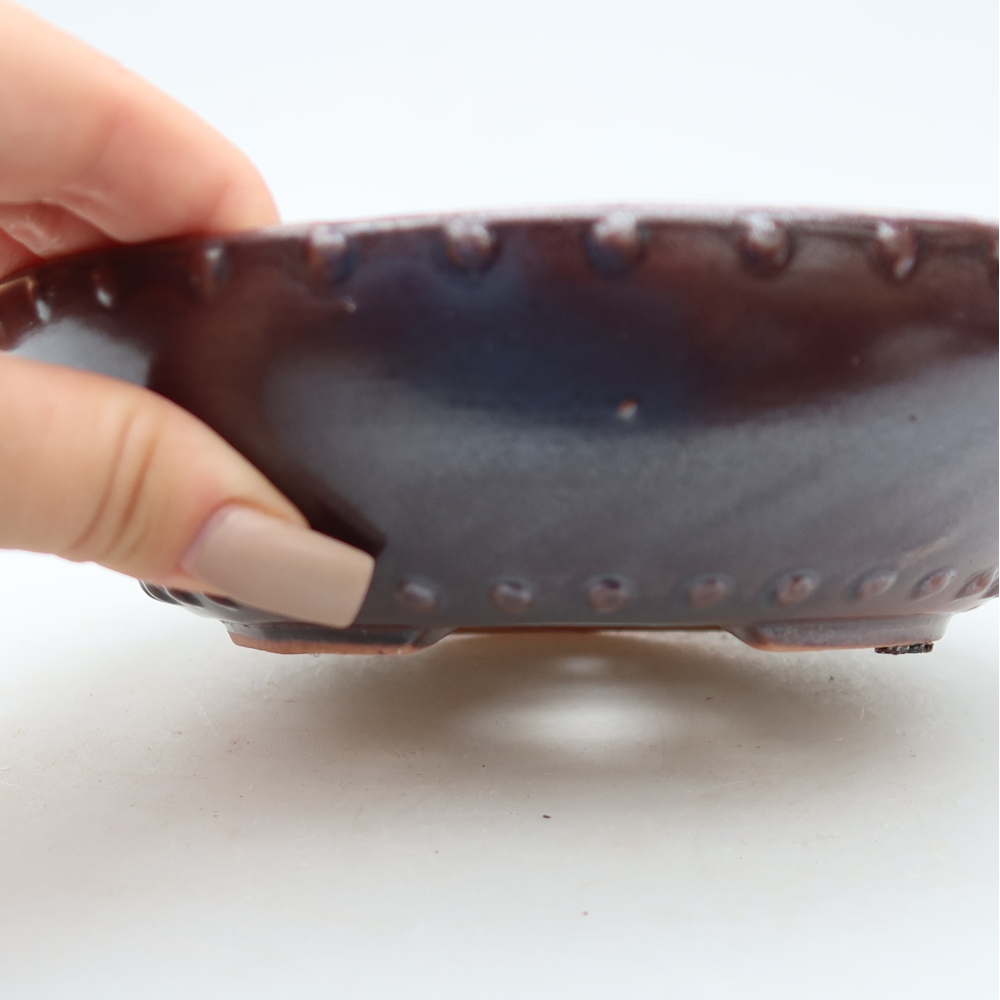 Bonsaischaal van keramiek 17,5 x 17,5 x 5 cm, bruin