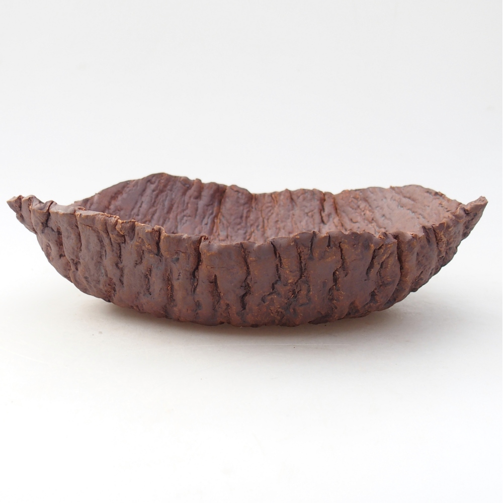 Keramisch Schelp 22 x 22,5 x 6 cm , kleur bruin