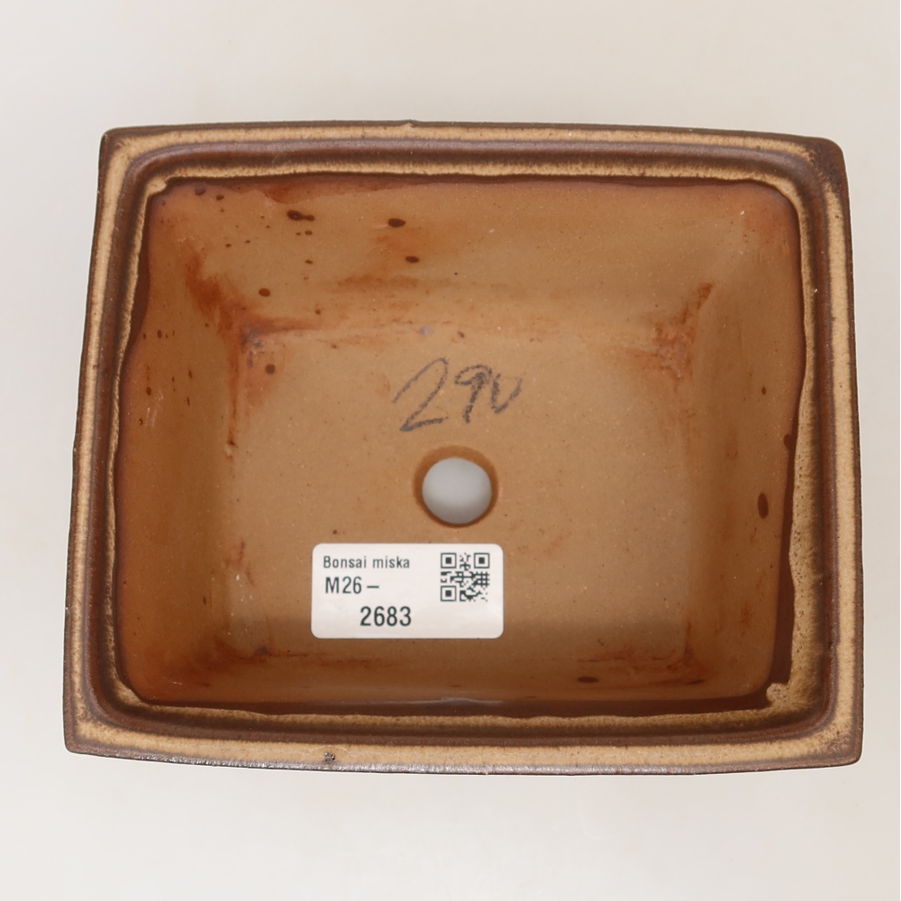 Keramische schaal  14,5 x 12,5 x 7 cm, kleur bruin
