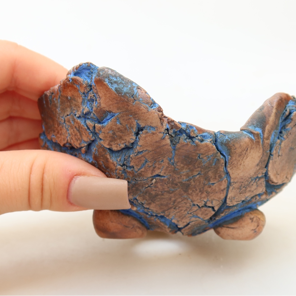 Keramische schaal 11 x 10,5 x 5,5 cm, kleur: blauw