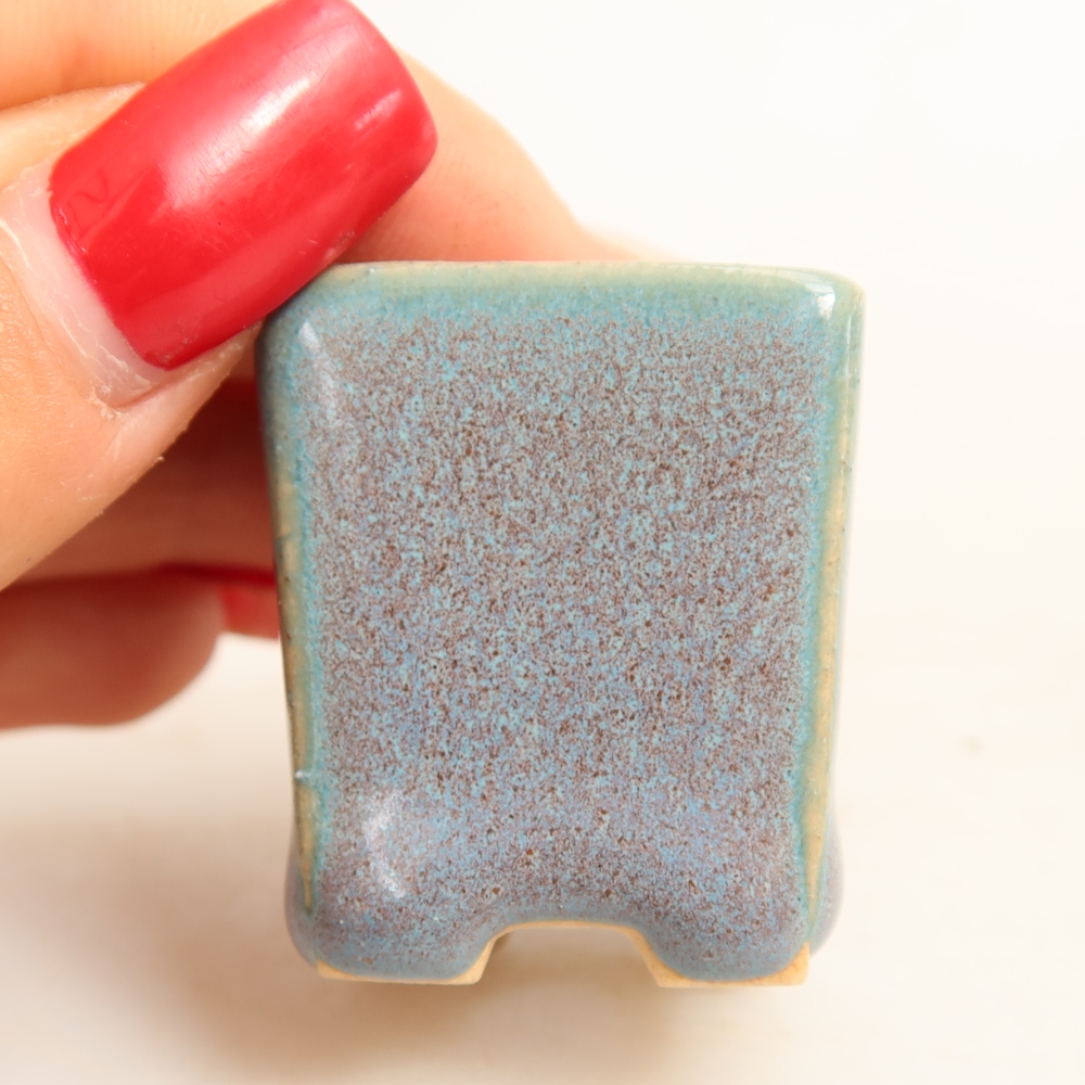 Keramische bonsaipot 3 x 3 x 3,5 cm, kleur grijs