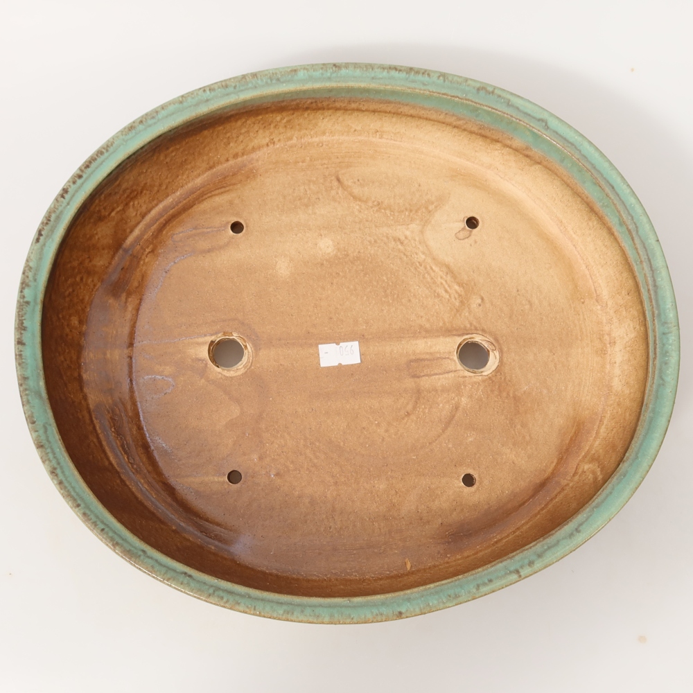 Bonsaischaal van keramiek 31,5 x 27,5 x 6 cm, groen