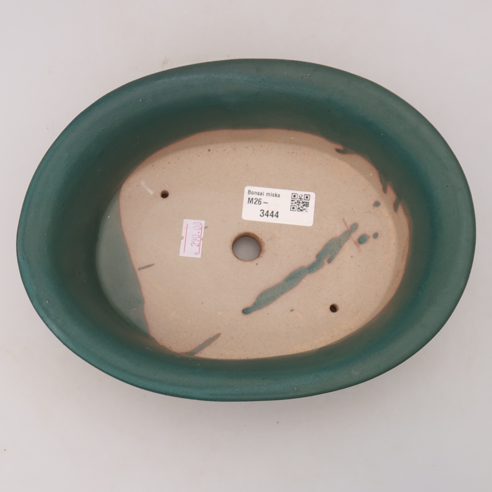 Keramische bonsaischaal 22,5 x 17,5 x 6,5 cm, kleur: blauw