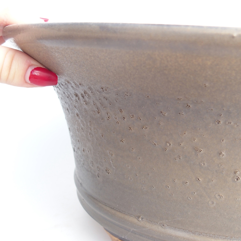 Bonsaischaal van keramiek 31,5 x 31,5 x 14 cm, bruin