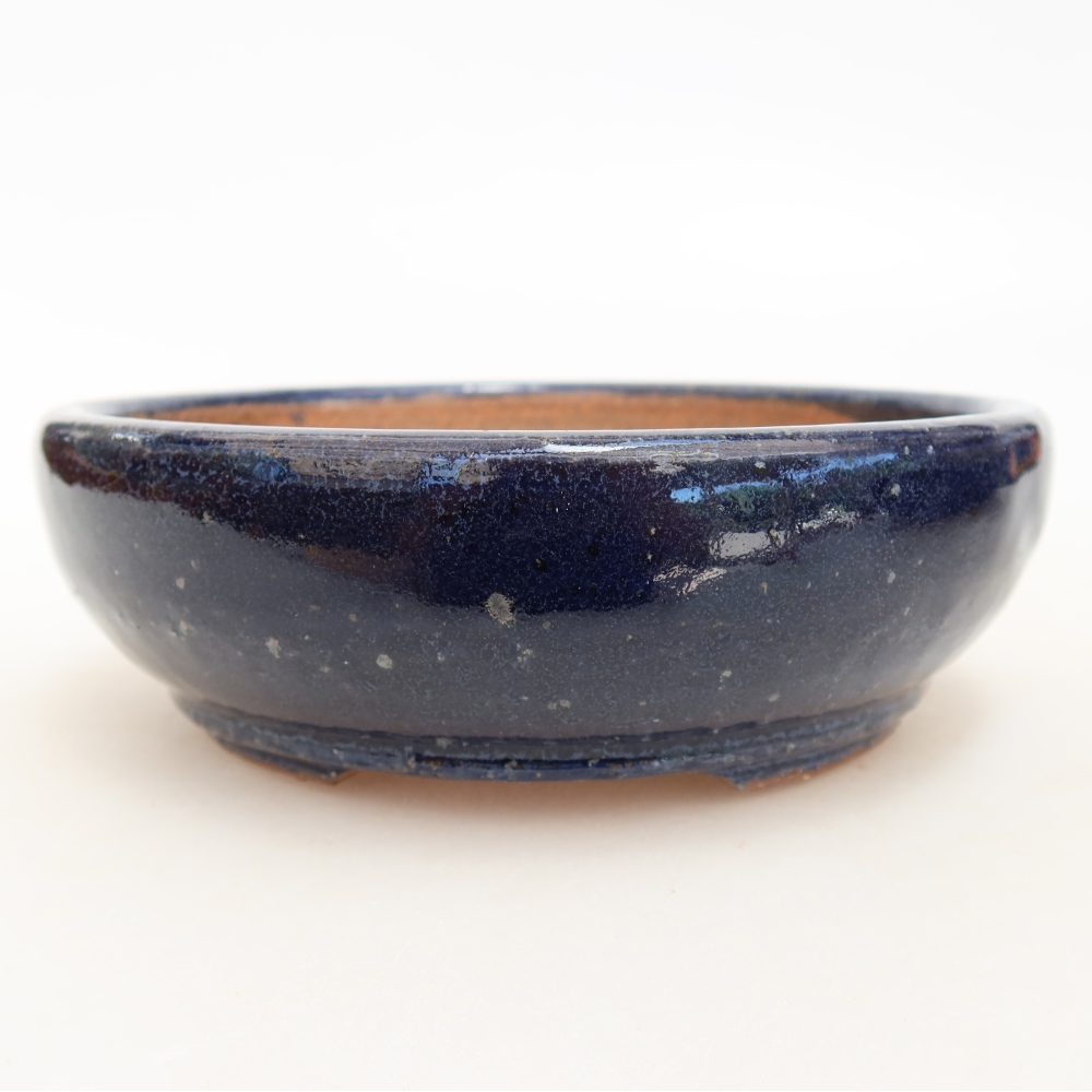 Keramische bonsaipot 14,5 x 14,5 x 4,5 cm, kleur: blauw