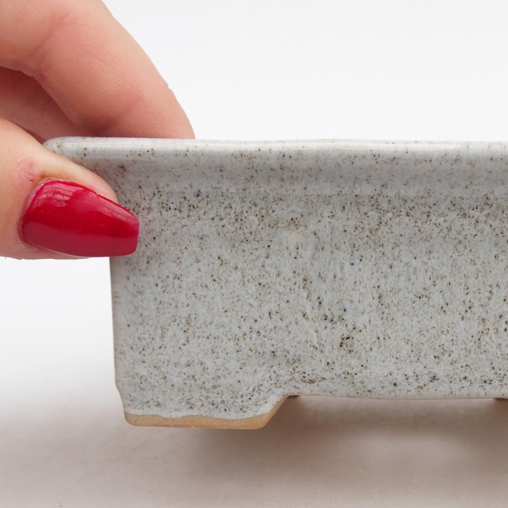 Bonsaischaal van keramiek 26 x 26 x 8 cm, kleur rood