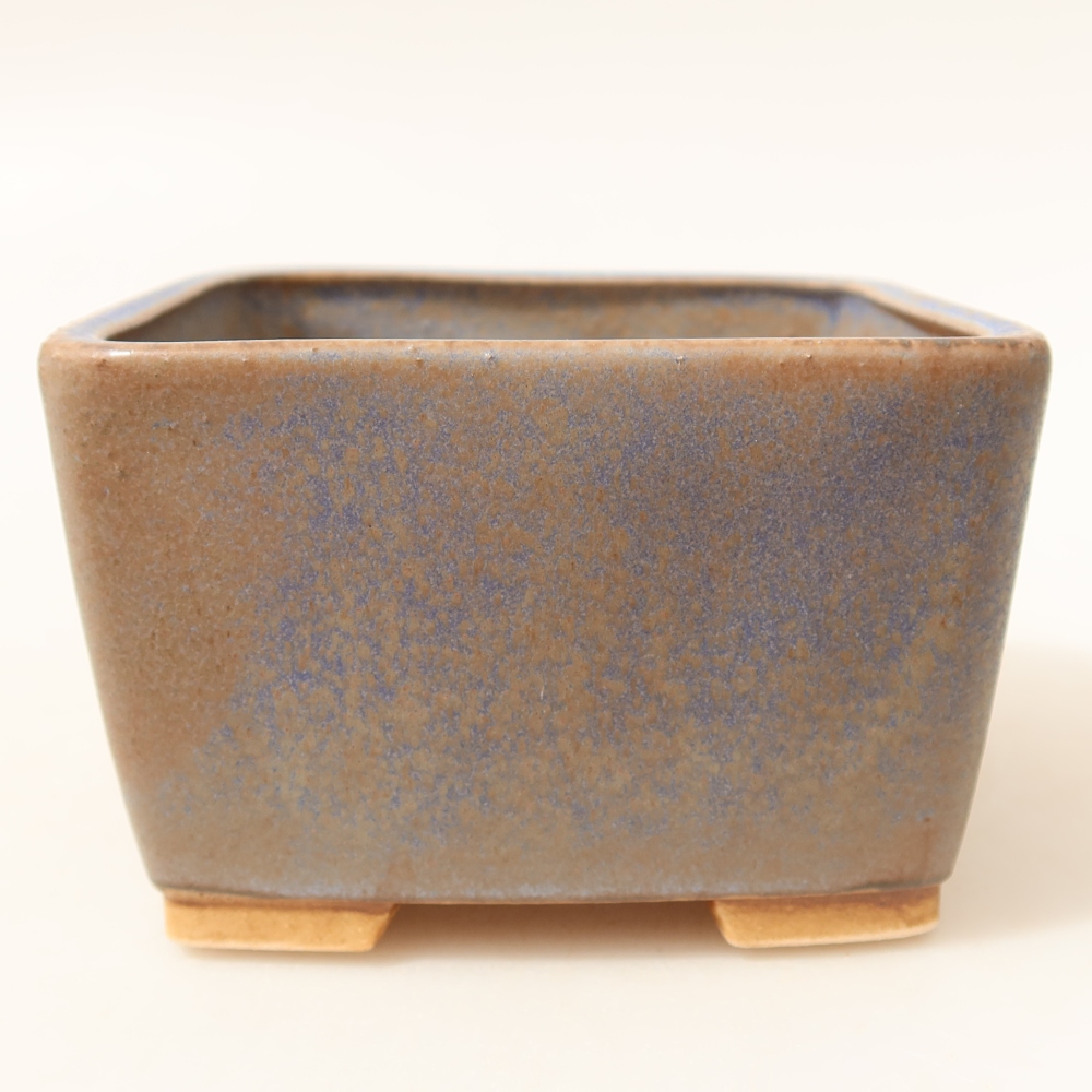 Keramische bonsaipot 10,5 x 10,5 x 7 cm, kleur: blauw