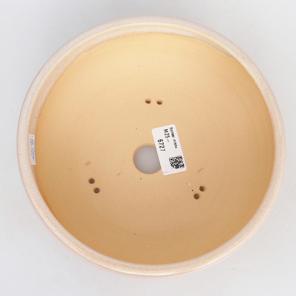 Bonsaischaal van keramiek 18,5 x 18,5 x 7,5 cm, kleur beige