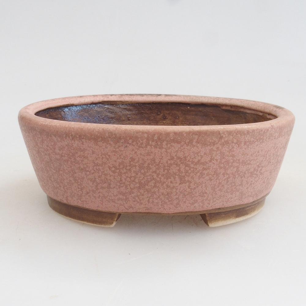 Bonsaischaal van keramiek 10 x 8,5 x 4 cm, bruin