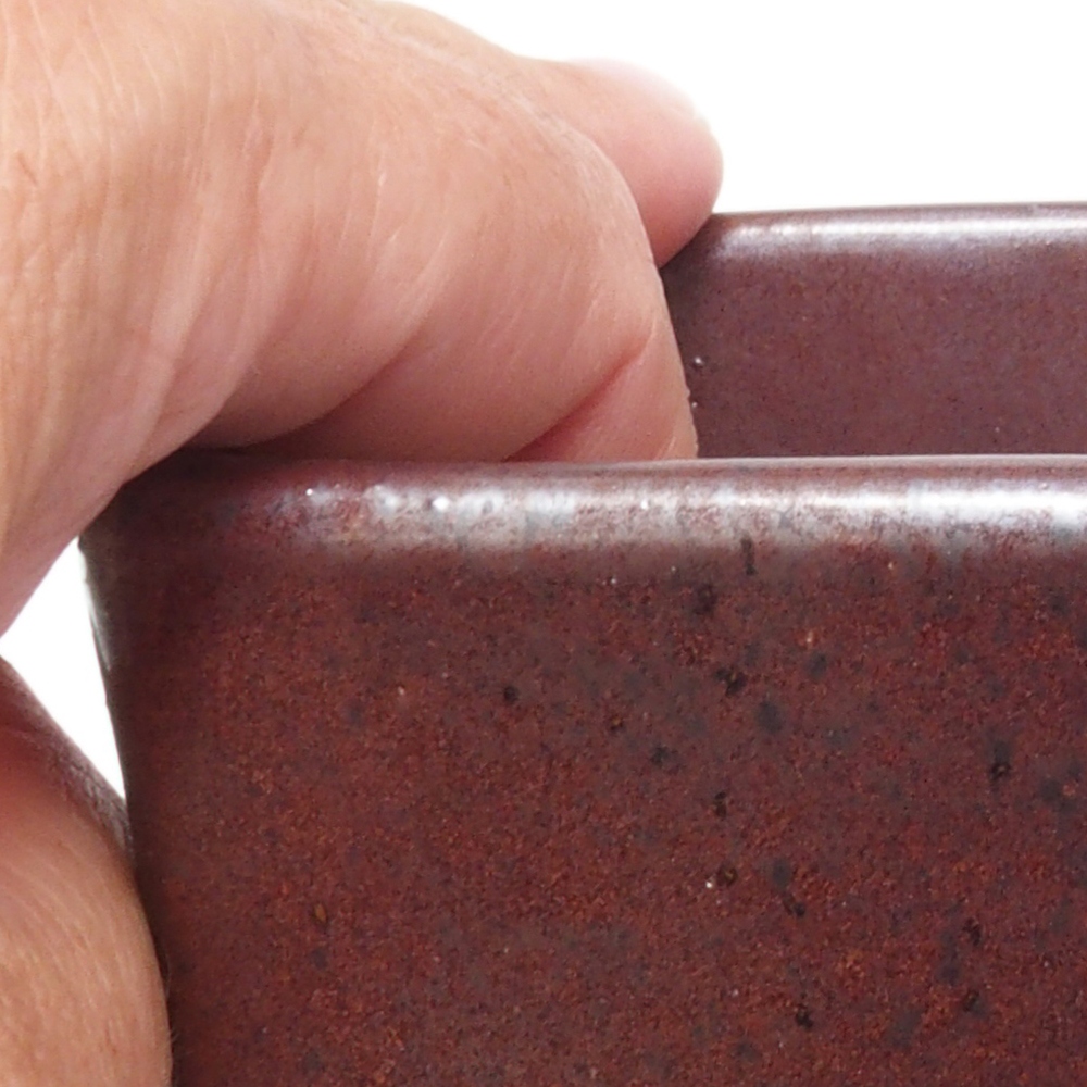 Bonsaischaal van keramiek 8,5 x 8,5 x 11 cm, bruin