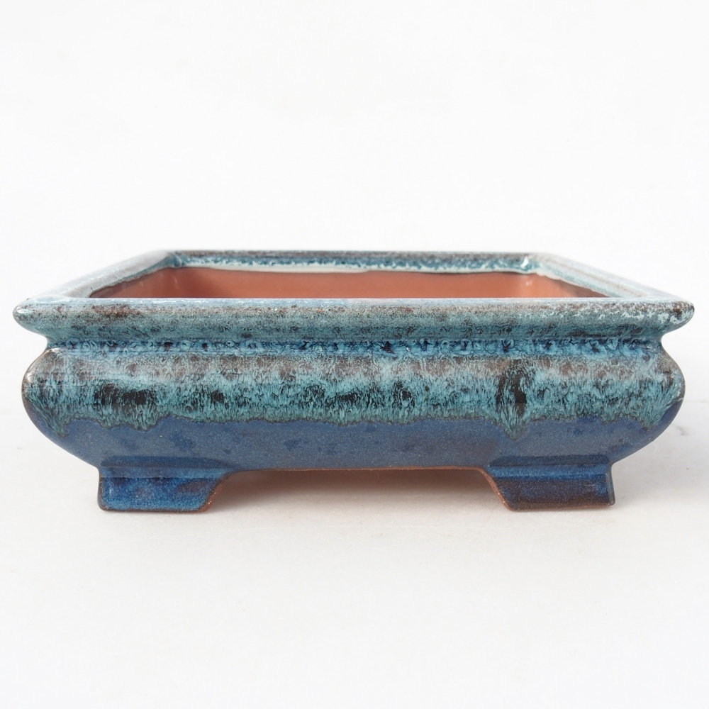 Kom 15 x 15 x 5 cm blauw-wit