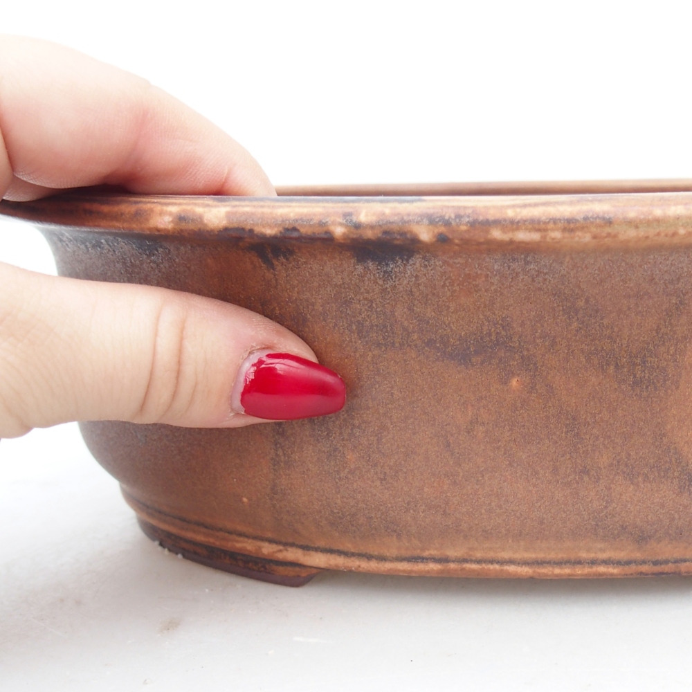 Bonsaischaal van keramiek 23 x 19 x 7 cm, roze