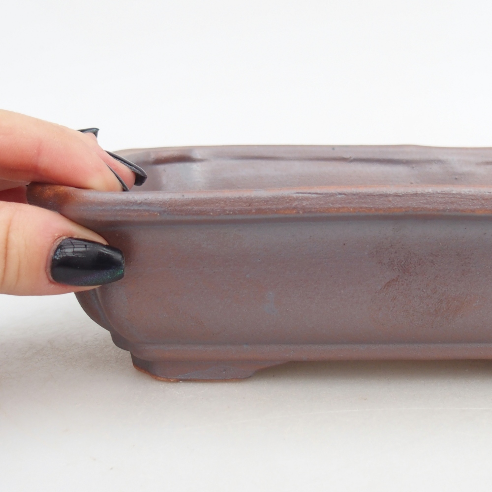 Bonsaischaal van keramiek 18 x 13,5 x 5 cm, metaalkleur