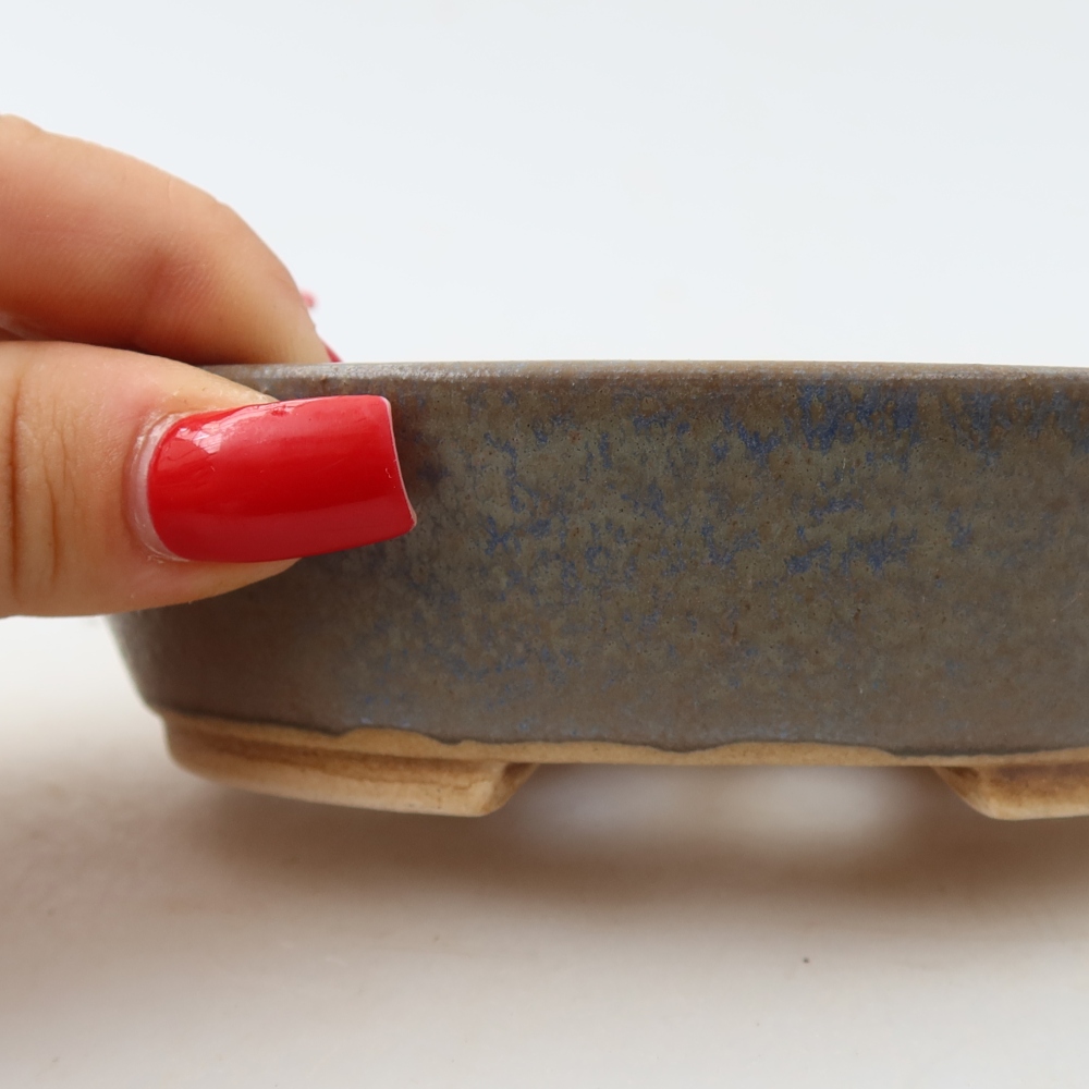 Keramische bonsaipot 12,5 x 10,5 x 3,5 cm, kleur: blauw