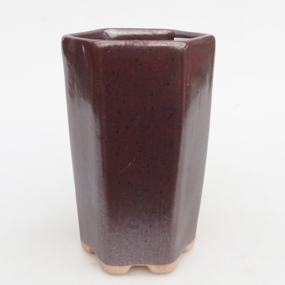 Bonsaischaal van keramiek 10 x 8,5 x 14,5 cm, bordeauxrood