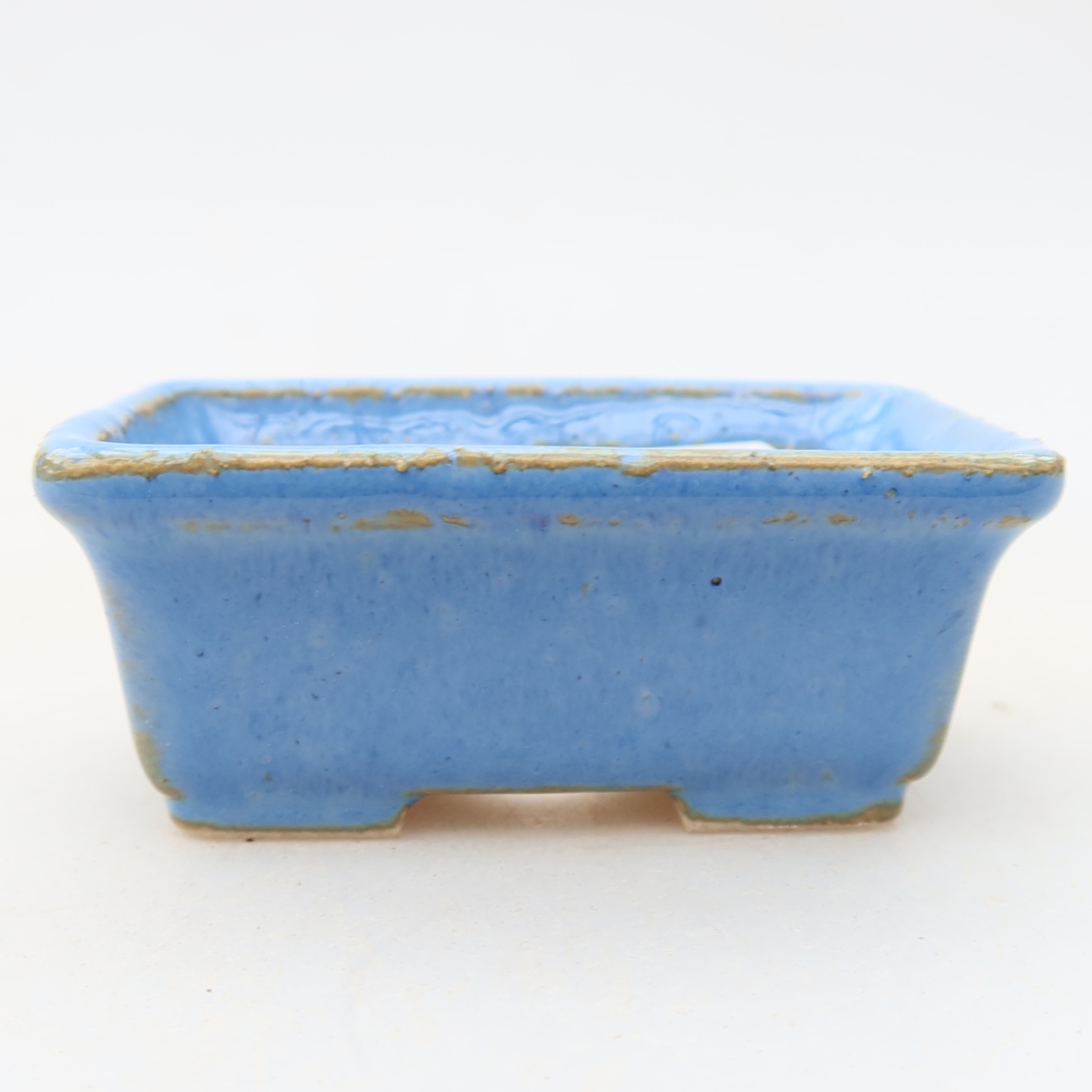 Bonsaischaaltje van keramiek 6,5 x 4 x 2,5 cm, kleur blauw
